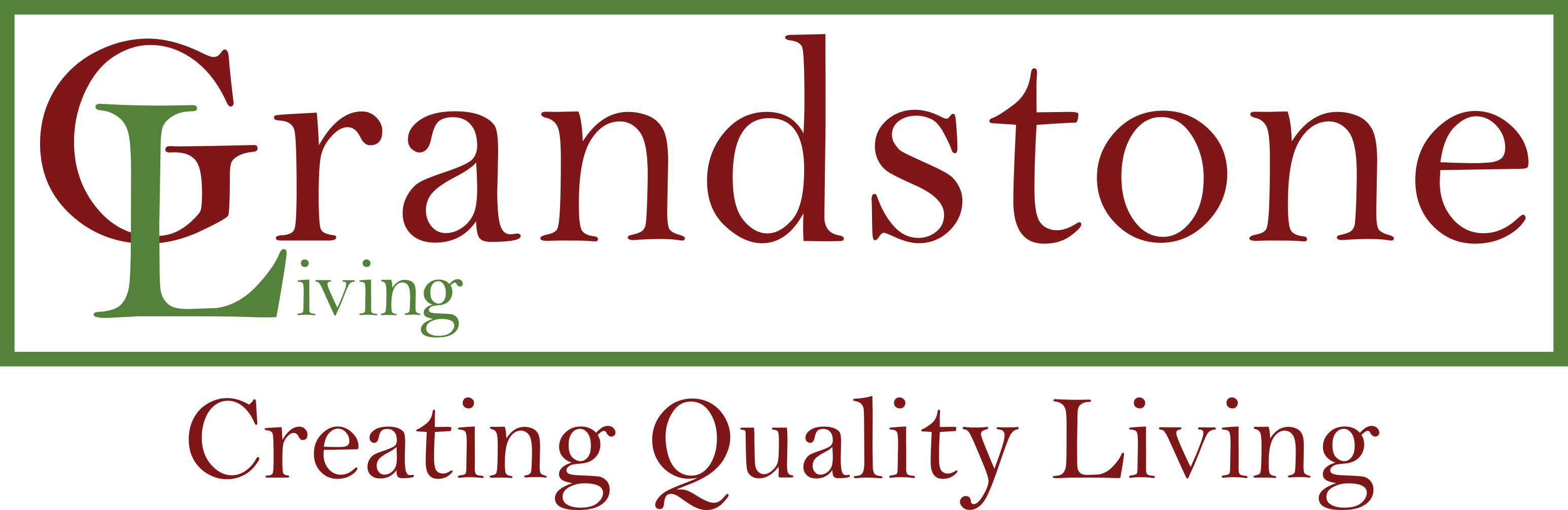 Grandstone Living logo, tagline creating Quality living